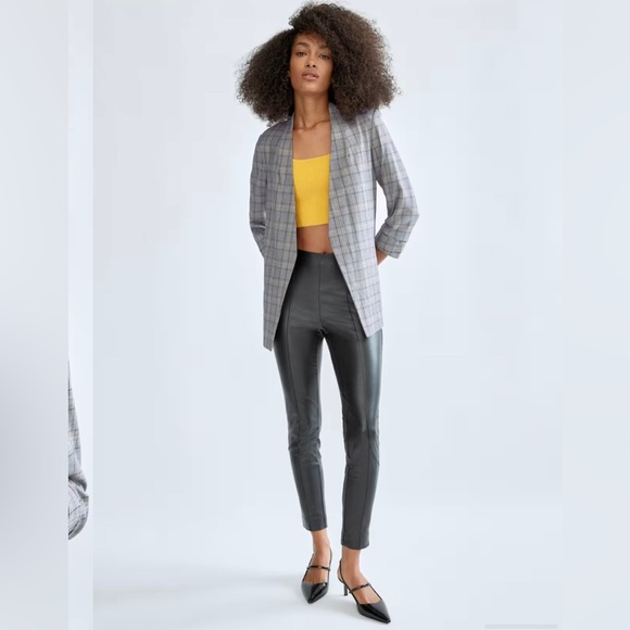 Aritzia Babaton new Power Faded Black Grid Plaid Business Casual Formal Size 2 - Picture 3 of 16